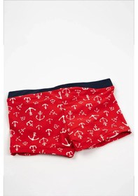 Resim Adisia Erkek Bebek Kırmızı Gemi Çapalı Şort Mayo Kırmızı 