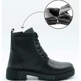 Resim Makras Exclusıve Kadın Tüm Yüz Siyah Hakiki Deri Bot Siyah-maskaratlı 