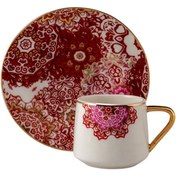 Resim Jumbo Red Lace 2 Kişilik Kahve Fincan Takımı 