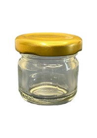 Resim 40ml Şeffaf Cam Konserve Kavanozu Gold Kapaklı, 24 Adet, Cam Kavanoz, Konserve Kavanozu, Reçel Kavanozu, Bal Kavanozu, Saklama Kavanozu Şeffaf 