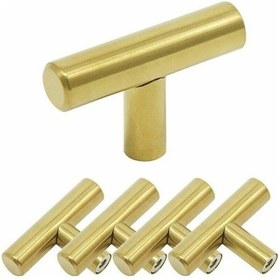 Resim 10 Adet. T Bar Stick Mutfak Dolabı Kapı Kolları Dolap Çekmece Yatak Odası Mobilyaları Altın 