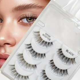Resim 4 Çift/set Peri Tarzı Şeffaf Saplı Sahte Kirpikler - Ultra Hafif & Dikişsiz, Doğal 5-10mm Uzunluk, Uzun & İnceleme Tasarımı - Günlük Kullanım, İş ve Şık Durumlar İçin Yeniden Kullanılabilir - Kolay Uygulama, Rahat Oturuş 