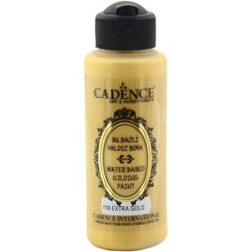Resim Cadence Su Bazlı Yaldız Metalik Boya 120ml 110 Extra Altın 