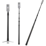 Resim Tripod Teleskopik Taşınabilir Standı Siyah Selfie Metre/118 Lemestar Karbon Fiber Çubuğu Camnoon 3 Ayaklı Siyah Siyah 