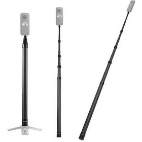 Resim Tripod Teleskopik Taşınabilir Standı Siyah Selfie Metre/118 Lemestar Karbon Fiber Çubuğu Camnoon 3 Ayaklı Siyah Siyah 