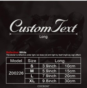 Resim Sunshine022 Cocbonı Özel Yazı Font Reflektif Beyaz Çıkartma 3lü Motosiklet Kaskı Araç Bagajı Dayanıklı 