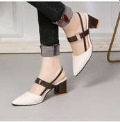 Resim Bej 2023 Sandalet Kadın Yaz Yeni Sivri Tıknaz Sandalet Büyük Boy Kadın Moda Kadın Ayakkabı Bej 