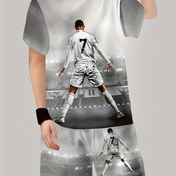 Resim Erkek Çocuklar için Moda 3D Baskılı Rahat Kazak Kısa Kollu Şort T Sweatshirt, Açık Hava için Mükemmel 