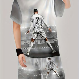 Resim Erkek Çocuklar için Moda 3D Baskılı Rahat Kazak Kısa Kollu Şort T Sweatshirt, Açık Hava için Mükemmel 