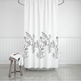 Resim Banyo Perdesi 2x110x200 Çift Kanat Duş Perdesi Halka Hediyeli Duşakabin Perdesi 3389 
