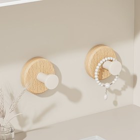 Resim 1/2 adet Kendinden Yapışkan Yuvarlak Askı - Delmeden Güçlü Tutucu, Anahtarlar, Küçük Aksesuarlar, Banyo Havluları ve Çantalar için Uygundur, Ev Depolama Askıları, Ev Dekorasyonu ve Küçük Nesne Depolama için Mükemmel Seçim, Faydalı Askılar 