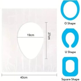 Resim Tek Kullanımlık Hijyenik Klozet Kapağı Örtüsü - 50 Adet, Seyahat Için Ideal 