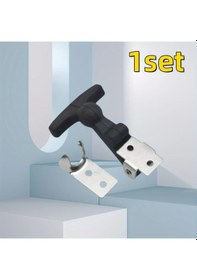 Resim Elmpaly Siyah Ağır Hizmet Çelik T Kollu Kapı Mandalı - Motor Kaputu Ve Endüstriyel Çabuk Açılır Pimli Kilit 