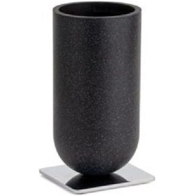 Resim Diş Fırçalığı Siyah/krom Renk 143x75x75 Mm Açık Ahşap 