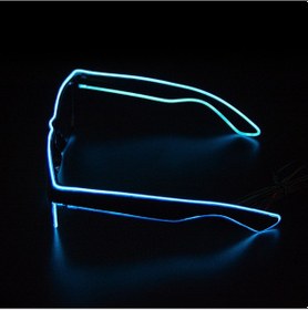Resim Schulzz Neon LED Mavi Işıklı Kumandalı ve 3 Modlu Parti Gözlük 