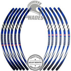 Resim Hades Motosiklet Aksesuarları Suzuki Dijital Jant Şeridi Mavi 