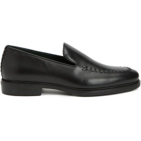 Resim George Hogg Siyah Erkek Deri Loafer 