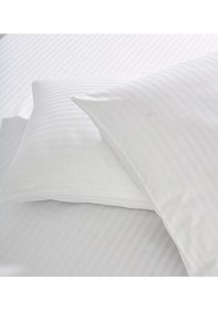 Resim Komfort Home Çizgili Pamuk Saten Yastık Kılıfı / Beyaz 2 Adet 
