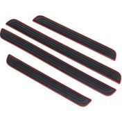 Resim Geeksen Dayanıklı Ve Kompakt Araç Eşik Koruma Şeridi - 4 Kapılık Siyah Kırmızı Kenarlı 4cm Genişlik 
