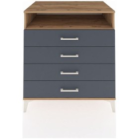 Resim Kronos Şifonyer Tek Raflı 4 Çekmeceli 88x59x96 Çam-antrasit Çam 