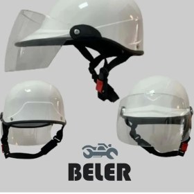Resim Beyaz Camlı Jokey Kask Motosiklet ve Scooter Kaskı 