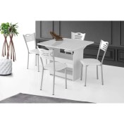 Resim Erezoğulları Mobilya Izmir Katlanır Mutfak Masası ve 4 Sandalye 80X90CM Beyaz 