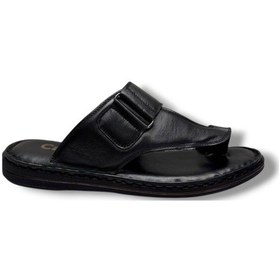 Resim Cakgo 120-26 Hakiki Deri Ultra Soft Parmak Arası Anatomik Erkek Terlik 40-47 Siyah 