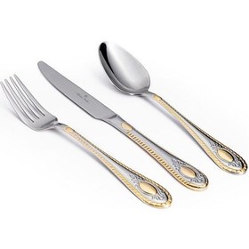 Resim Maxx Doria Paris G Decorated 6 Kişilik 42 Parça Çatal Kaşık Bıçak Takımı Pa1063 Gold 