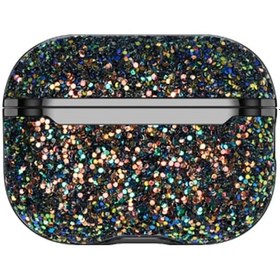 Resim Zengemtx Onegif Apple Uyumlu AirPods Pro 2 2.nesil Bright Simli Apple Uyumlu AirPods Kapak - Siyah 