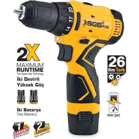 Resim Sgs 5131 Profesyonel Akülü Vidalama 12 Volt 1.5 Amper 