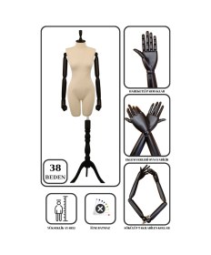 Resim Pantalon Giyebilen Ahşap Kollu Terzi Mankeni Vitrin Mankeni 