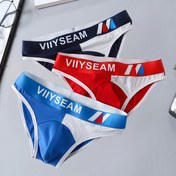 Resim 3'lü Paket Erkek Pamuklu İç Çamaşırı - Navy/Beyaz/Kırmızı Detaylı Yumuşak Esnek Üçgen Boxer, %95 Pamuk %5 Spandeks, Nefes Alabilen Günlük Kullanım Külotları 