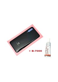 Resim Xiaomi Mi 9 Arka Kapak Batarya Pil Kapağı Cam+b-7000 Siyah 