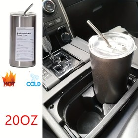 Resim 20oz Çelik Termos Bardak, İkili Duvar Vakum İzoleli Su Şişesi, Soğuk Amerikan Kahvesi Şekersiz İçecekler, Yeniden Kullanılabilir Termal Kahve Çay Fincanı, Seyahat İçecek Aksesuarı Hediye 