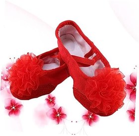 Resim CALLARON 1 Çift bale antrenman ayakkabısı bale terlikleri Bale ayakkabıları bayanlar terlik cep ayakkabı dans ayakkabıları tam dip Düz ayakkabılar taban ayakkabı tabanlar çocuk kırmızı 