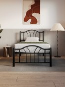 Resim ARGİMO Bella Tek Kişilik Ferforje Metal Karyola Siyah 