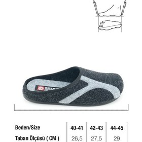 Resim Gezer Kışlık Erkek Pu Alt Taban Çıkarılabilir İç Tabanlıklı Keçe Ev Bahçe Terlik Antrasit 