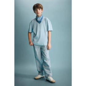 Resim DeFacto Oversize Bisiklet Yaka Kısa Kollu Tişört Erkek Çocuk G6486A826SM 