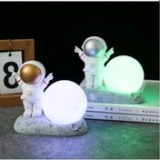 Resim 3d Astronot Modeli Figür Aydınlatma Gece Lambası Beyaz 