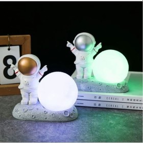 Resim 3d Astronot Modeli Figür Aydınlatma Gece Lambası Beyaz 
