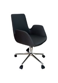 Resim Sekreter Sandalyesi Döküm Süngerli Antrasit Suni Deri 