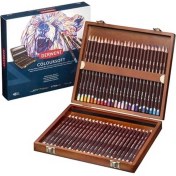 Resim Derwent Coloursoft Colour Pencils Renkli Yumuşak Kuru Boya Kalemi 48'li Ahşap Kutu 