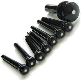 Resim Planetwaves Pwps10 Endpin Set Siyah 7 Köprü Pimi 1 Askı Pimi 
