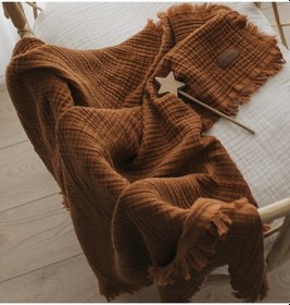 Resim Zeypba % 100 Pamuk 4 Katlı Müslin Tarçın 110x110 CM Bebek & Çocuk İçin 