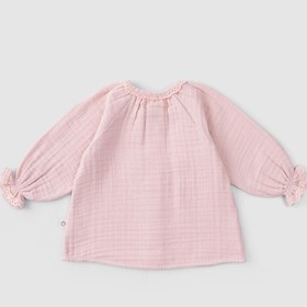Resim Brodeli Müslin Bebek Gömlek Organik Pamuk Pembe - Pembe / 1-2 Yaş 