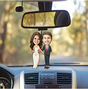 Resim Ejoya Kişiye Özel Fotoğraflı Sen ve Ben Karikatür Araba Dikiz Ayna Süsü 114953 