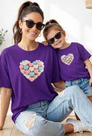 Resim genosha Anne Kız 100% Pamuk T-shirt Mama Mini Mother Daughter TEKLİ FİYAT 