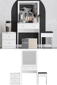 Resim Decormet Nice Makyaj Masası Beyaz 