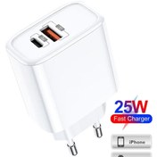 Resim Techson T15-UC25 25W PD USB Ultra Turbo Fast Hızlı Qualcomm Quick Charge 3.0 Şarj Başlık Kafa 