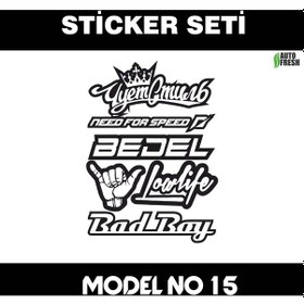 Resim Oto Etiket Çeşitleri Çoklu Model Araba Arka Cam Sticker 